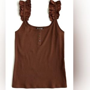 J crew Scrunchie-strap henley tank in vintage rib size M
